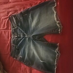 Time and Tru Mid-Rise Distressed Denim Shorts (Sz. 14)